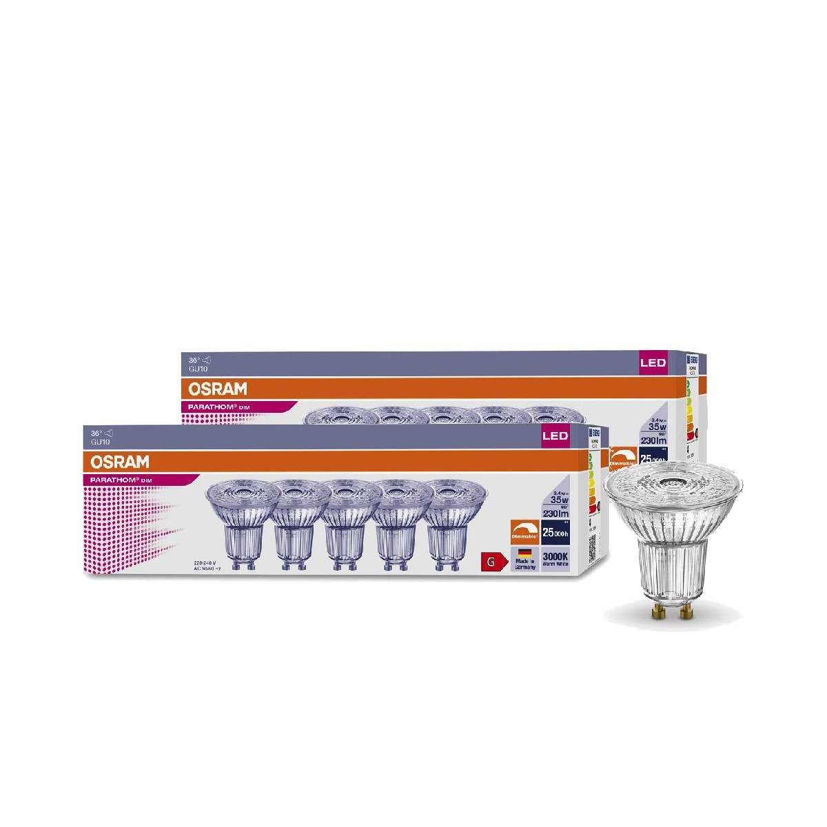 Osram LED-Leuchtmittel Osram 10x LED DIMMBAR PAR16 3,4W=35W GU10 Strahler 2 günstig online kaufen