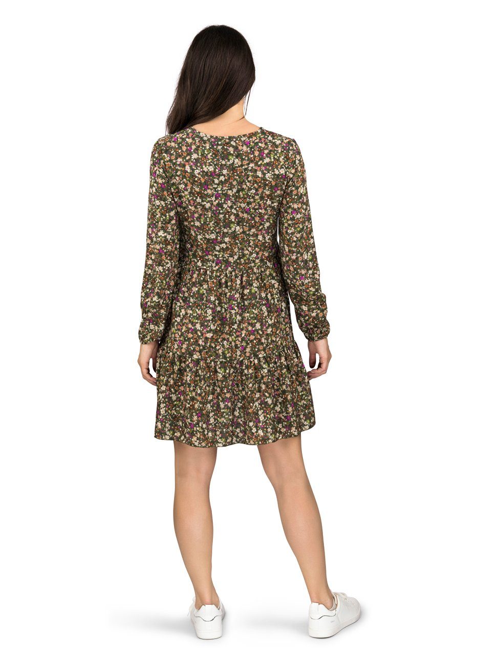 DENIMFY Sommerkleid Damen Kleid DFIda A-Linie langarm Freizeitkleid mit V-A günstig online kaufen