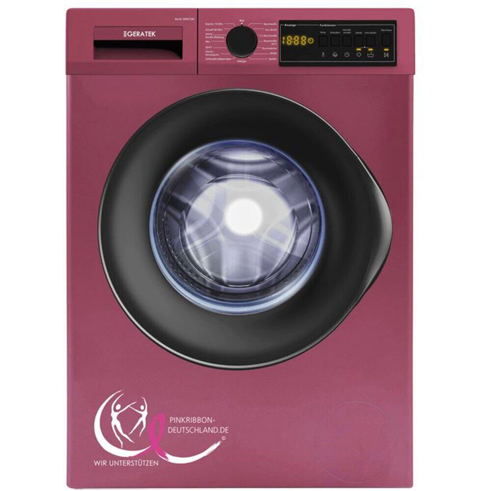 Geratek Waschmaschine Hope WM 7240 P, 7 kg, 1400 U/min, Pink Rosa / Kindersicherung / Restlaufanzeige