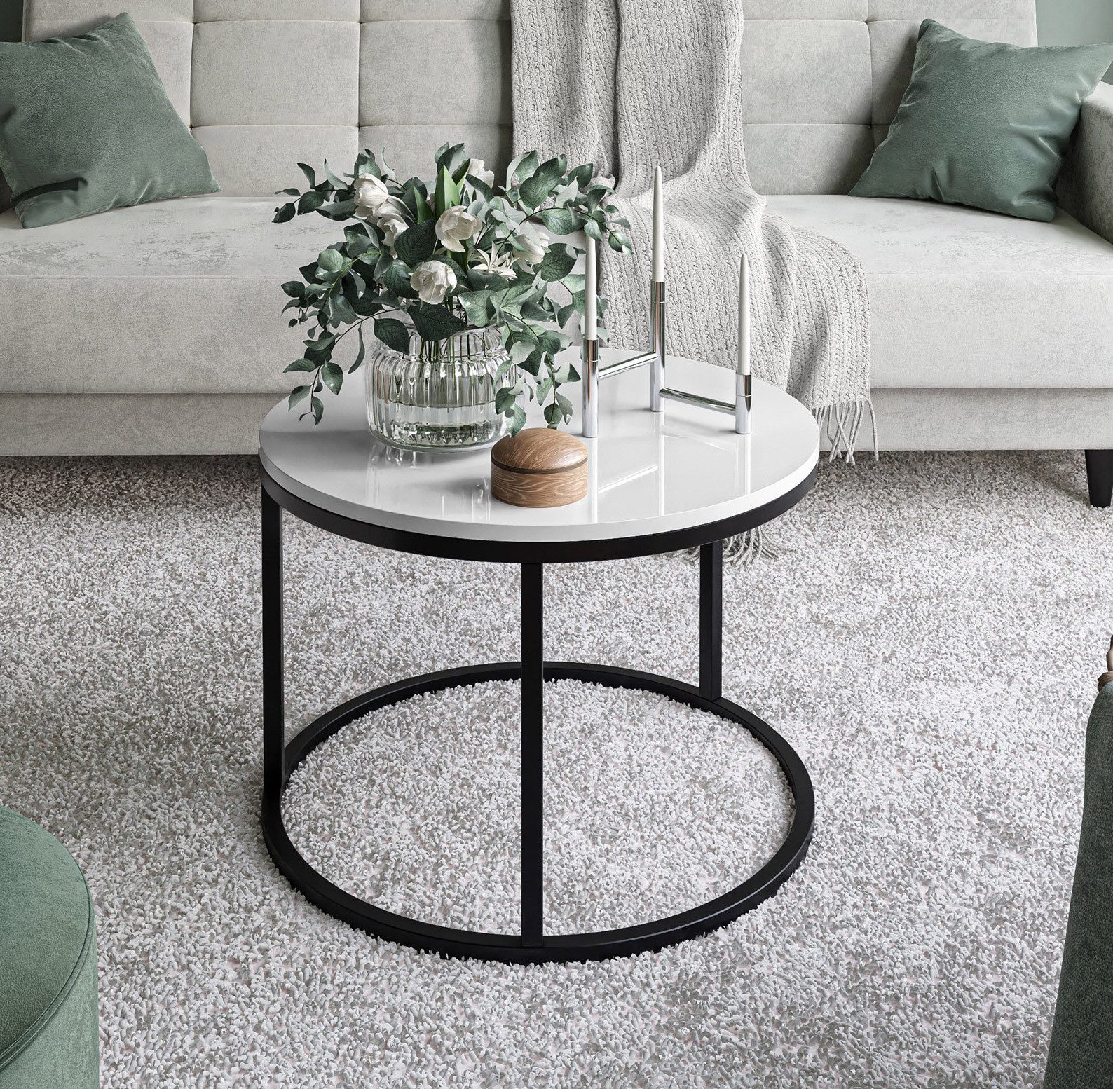 Lookway Couchtisch CIRI mit Hochglanzplatte (1xCouchtisch), Durchmesser: ⌀6 günstig online kaufen