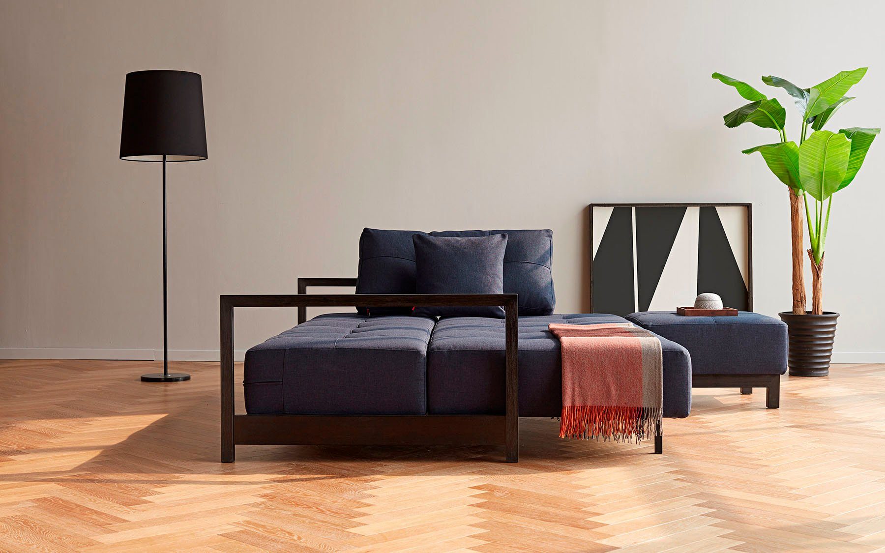 INNOVATION LIVING ™ Schlafsofa Bifrost - Extrabreite Liegefläche & hochwertige Schlaffunktion, Als Einzel- und Doppelbett verwendbar, bequem und komfortabel