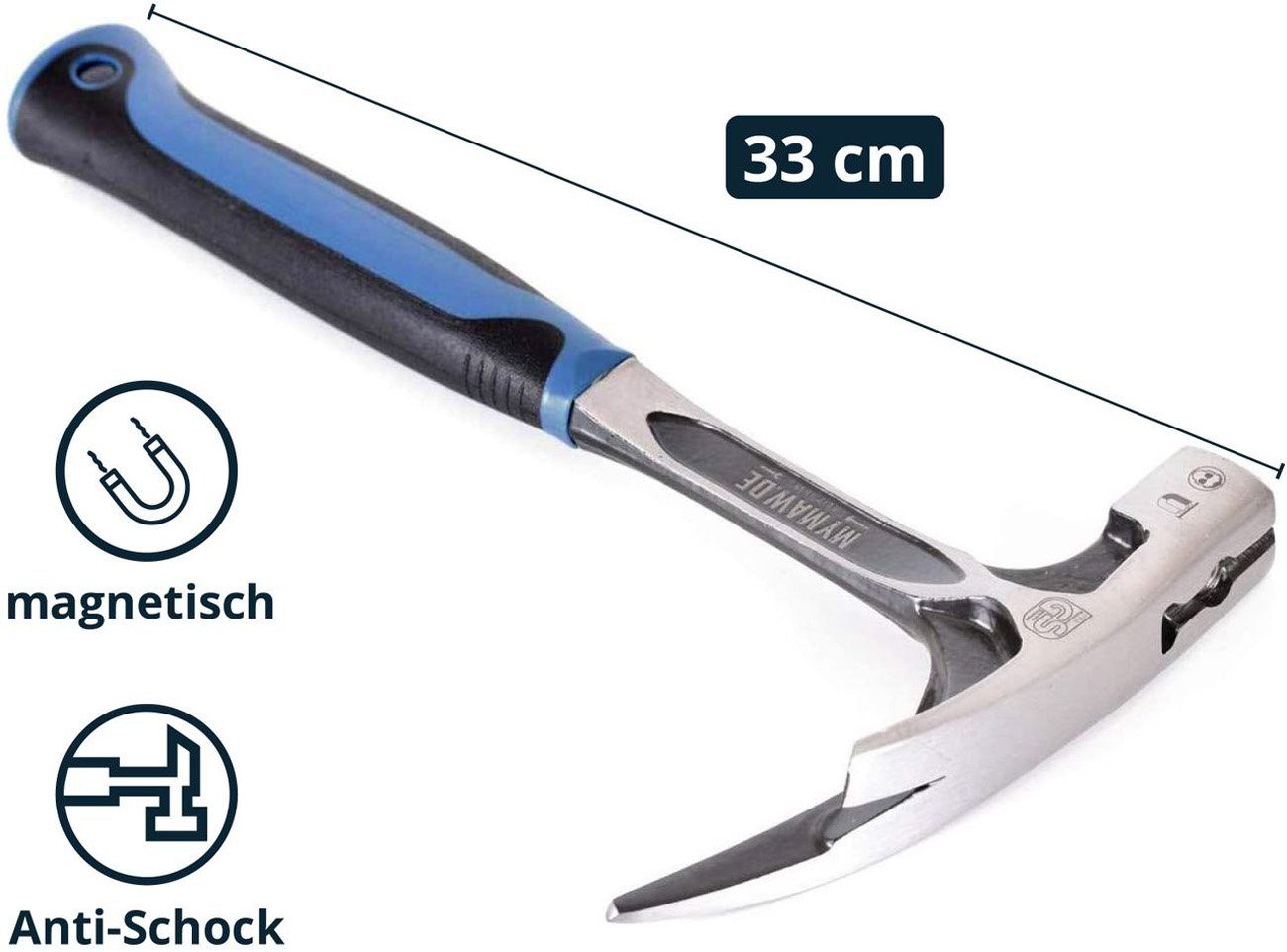 myMAW Hammer Profi Latthammer geschmiedet Anti Shock Lattenhammer Ganzstahl H…
