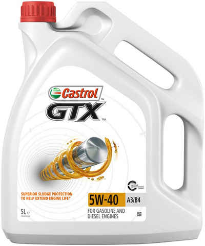 Castrol Motoröl GTX 5W-40 A3/B4, 5 Liter, für PKW