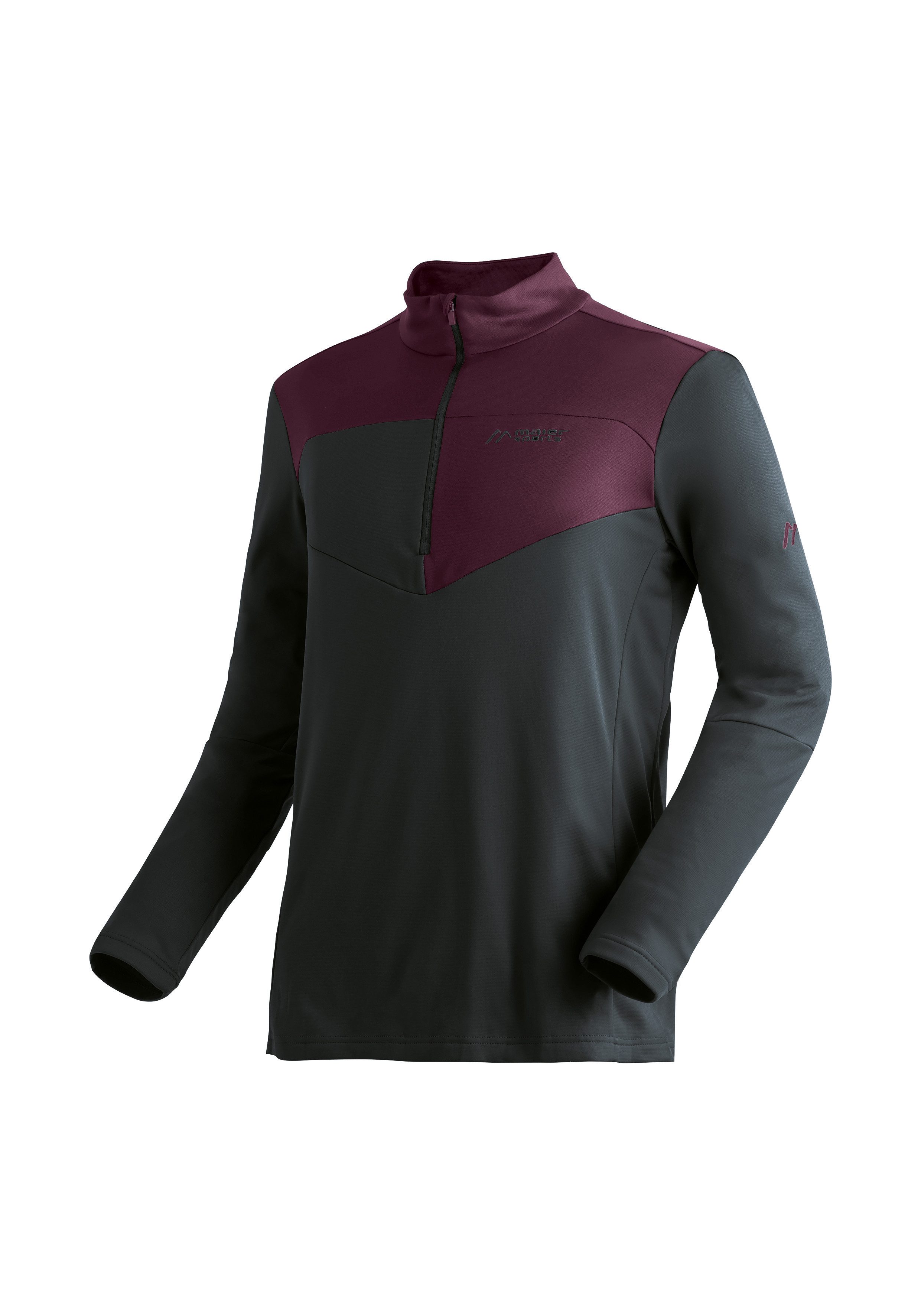 Maier Sports Rollkragenpullover Felian Herren Midlayer, pflegeleichtes Half-Zip Fleece, Regular Fit