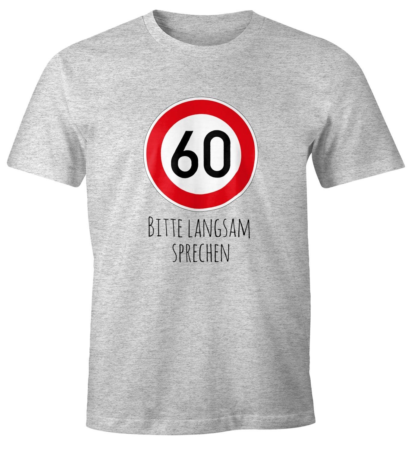 MoonWorks Print-Shirt Herren T-Shirt Geburtstag 60 Straßenschild Tempolimit günstig online kaufen