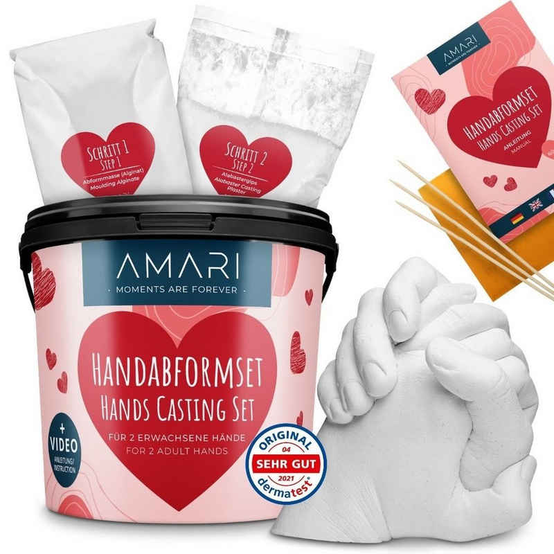 Amari Geschenkbox »AMARI® Handabdruck Set für Paare - 3D Gipsabdruck Set Familie«