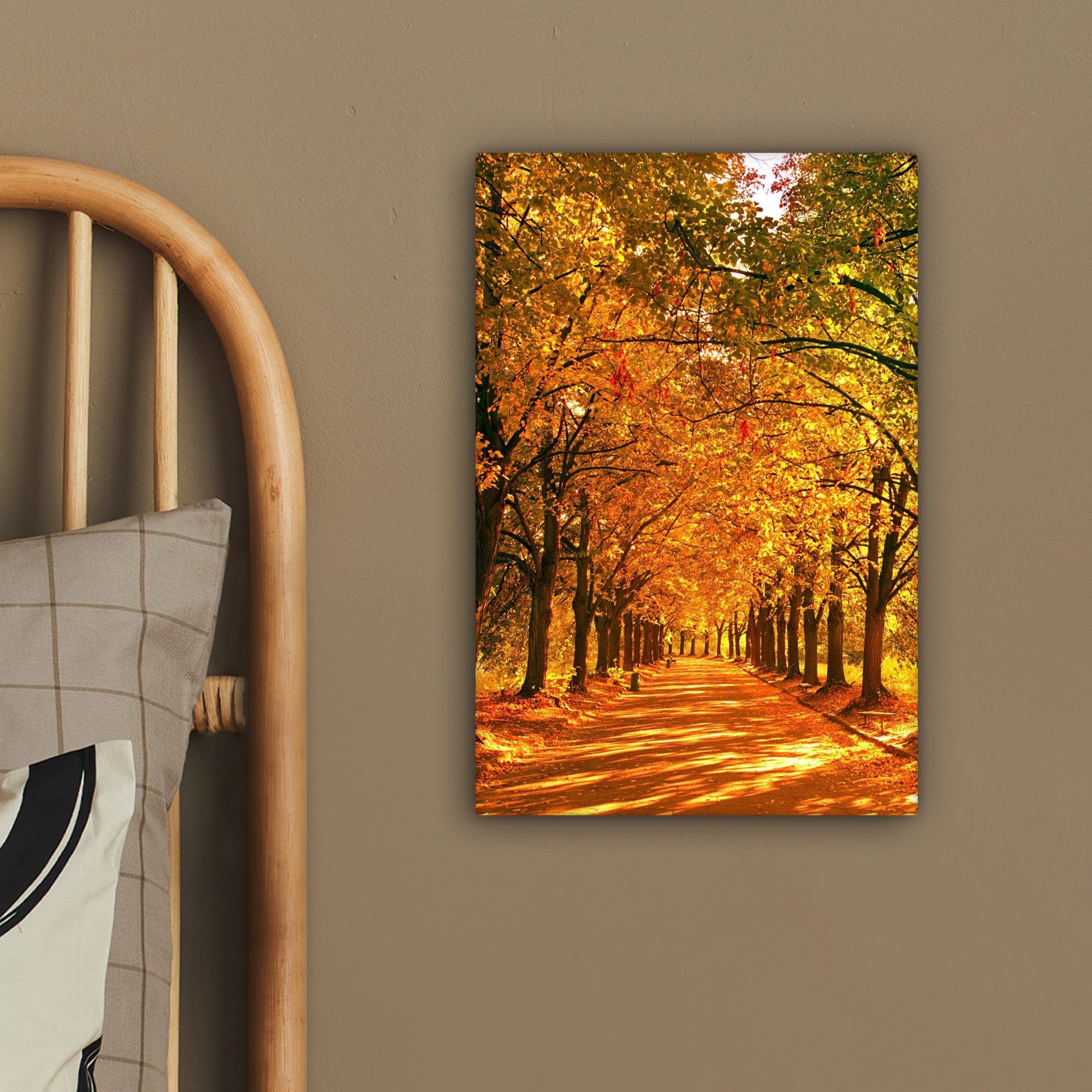 OneMillionCanvasses® Leinwandbild Wald - Herbst - Jahreszeiten - Ländlich, Fotodruck (1 St), Wandbild, Deko Schlafzimmer Wohnzimmer Flur 20x20 cm – Bild 4 von 5