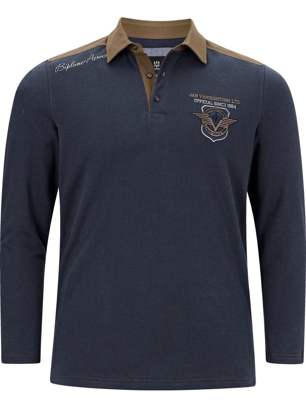 Jan Vanderstorm Sweatshirt BALDREK mit Kragen in Kontrastfarbe