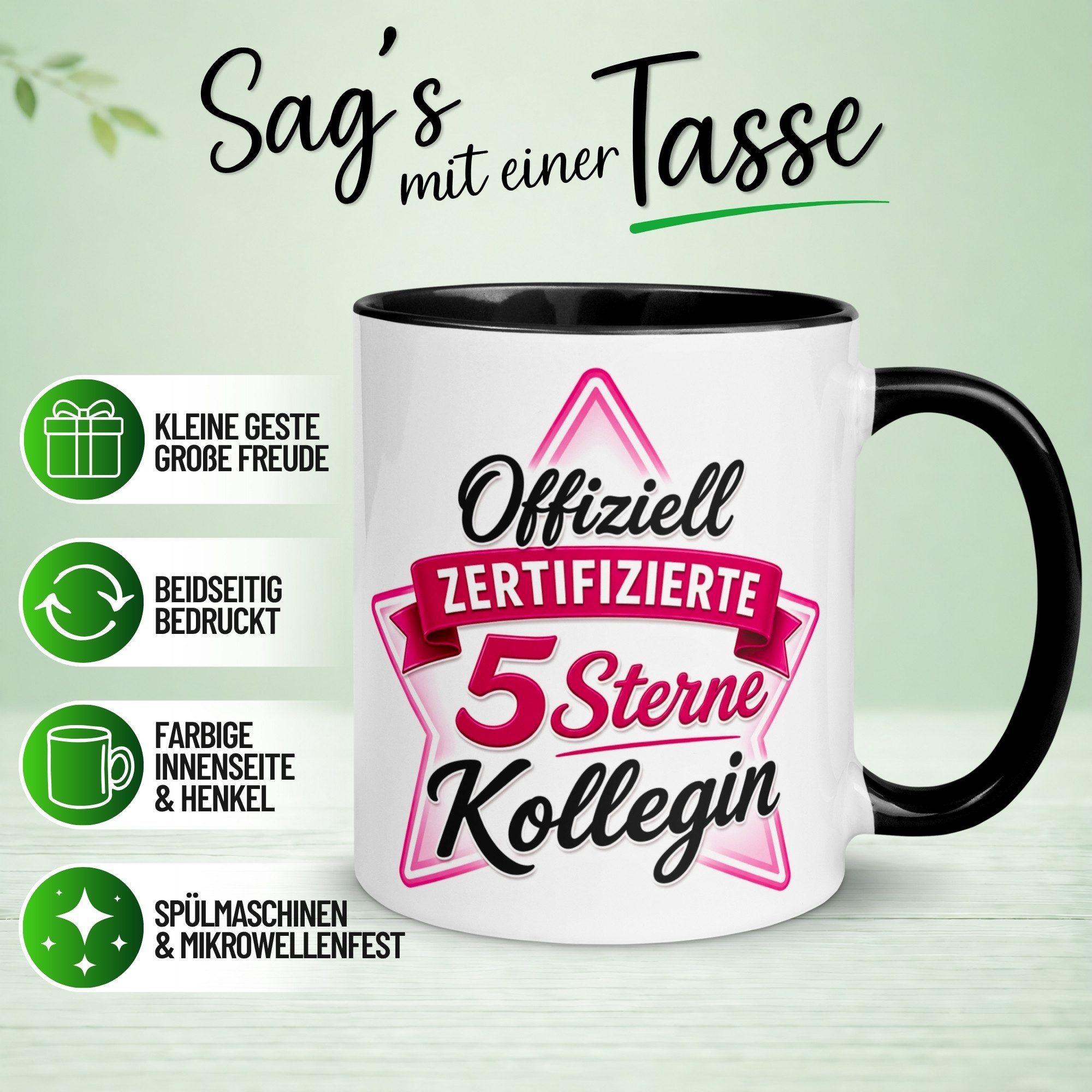 Momentals Tasse Kollegin – Offiziell Zertifizierter 5 Sterne Kollegin – Abschied Danke, Gratis Versand · Links-&Rechtshänder · Spülmaschinenfest