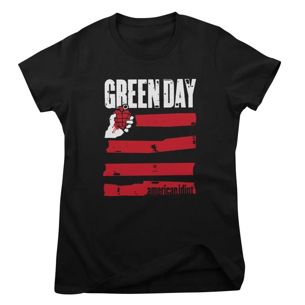 Green Day T-Shirt American Idiot Stripes Girly Tee