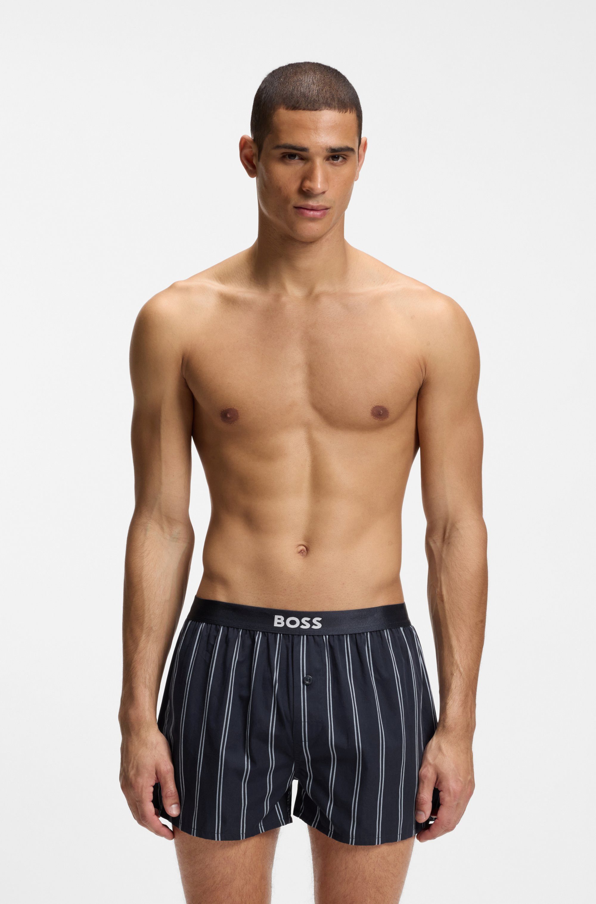 BOSS Pyjamashorts 2P Boxer Shorts EW (Packung, 2-tlg., 2er) mit Logobund