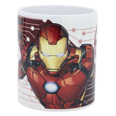 MARVEL Tasse Marvel Avengers Iron Man Kaffeetasse Teetasse Geschenkidee, Keramik, 330 ml