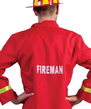 Karneval-Klamotten Kostüm Feuerwehrmann Herren Feuerwehr-Uniform rot, Feuerwehrkostüm Herrenkostüm Rettungsdienst Männerkostüm