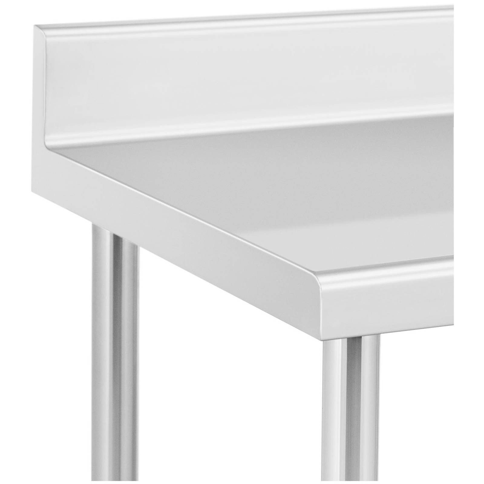 Royal Catering Arbeitstisch 60 x 80 cm Rollbarer Edelstahltisch Aufkantung Gastrotisch 135 kg, verschiedene Größen