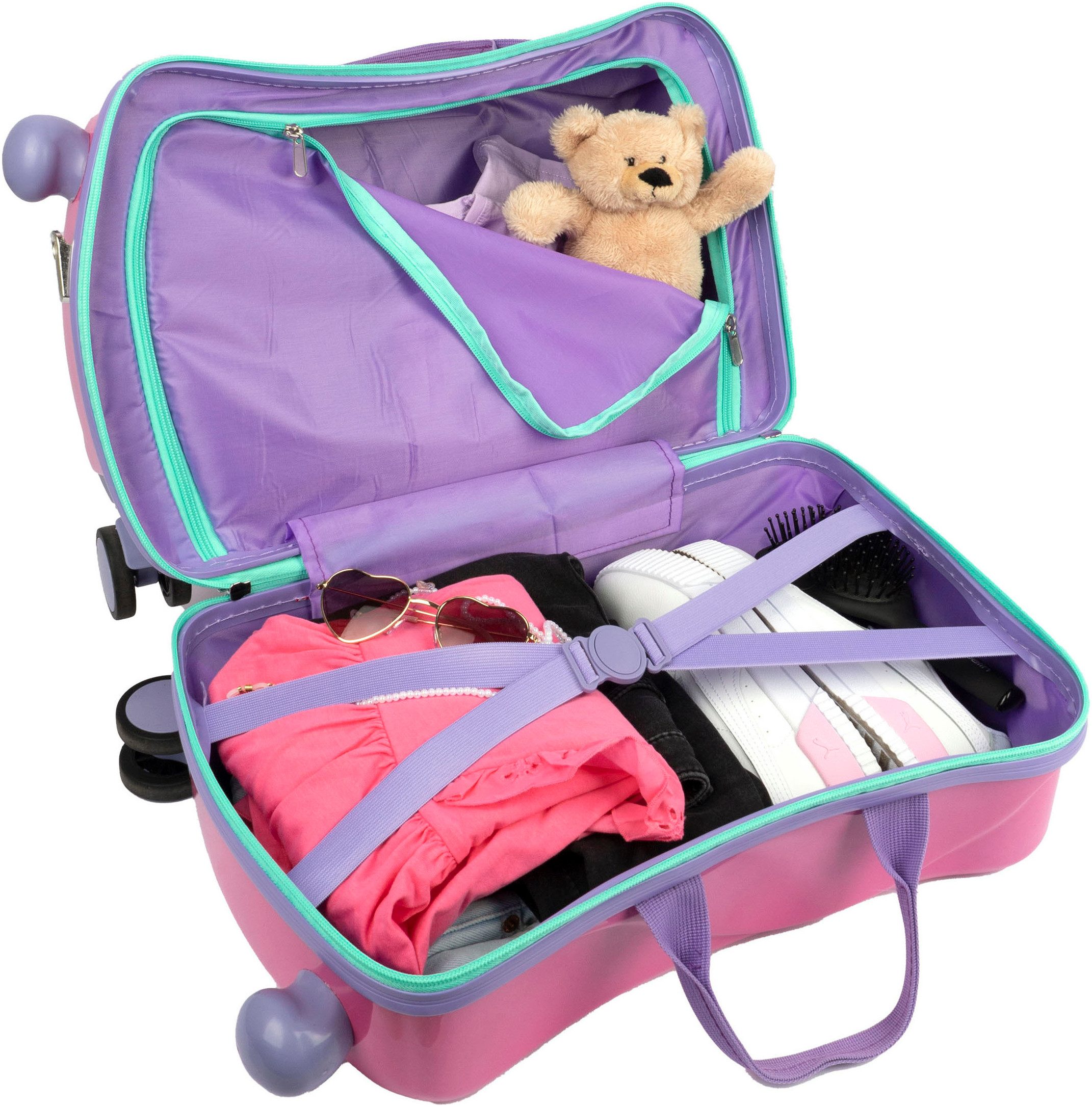 UNDERCOVER Kinderkoffer Ride-on Trolley, Gabby's Dollhouse, 4 Rollen, zum sitzen und ziehen