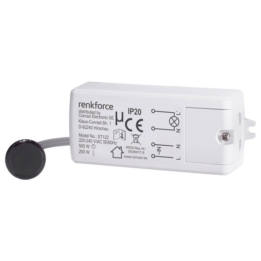 Renkforce Steckdose Renkforce 1289332 Nahfeldschalter berührungslos IP20 Schwarz