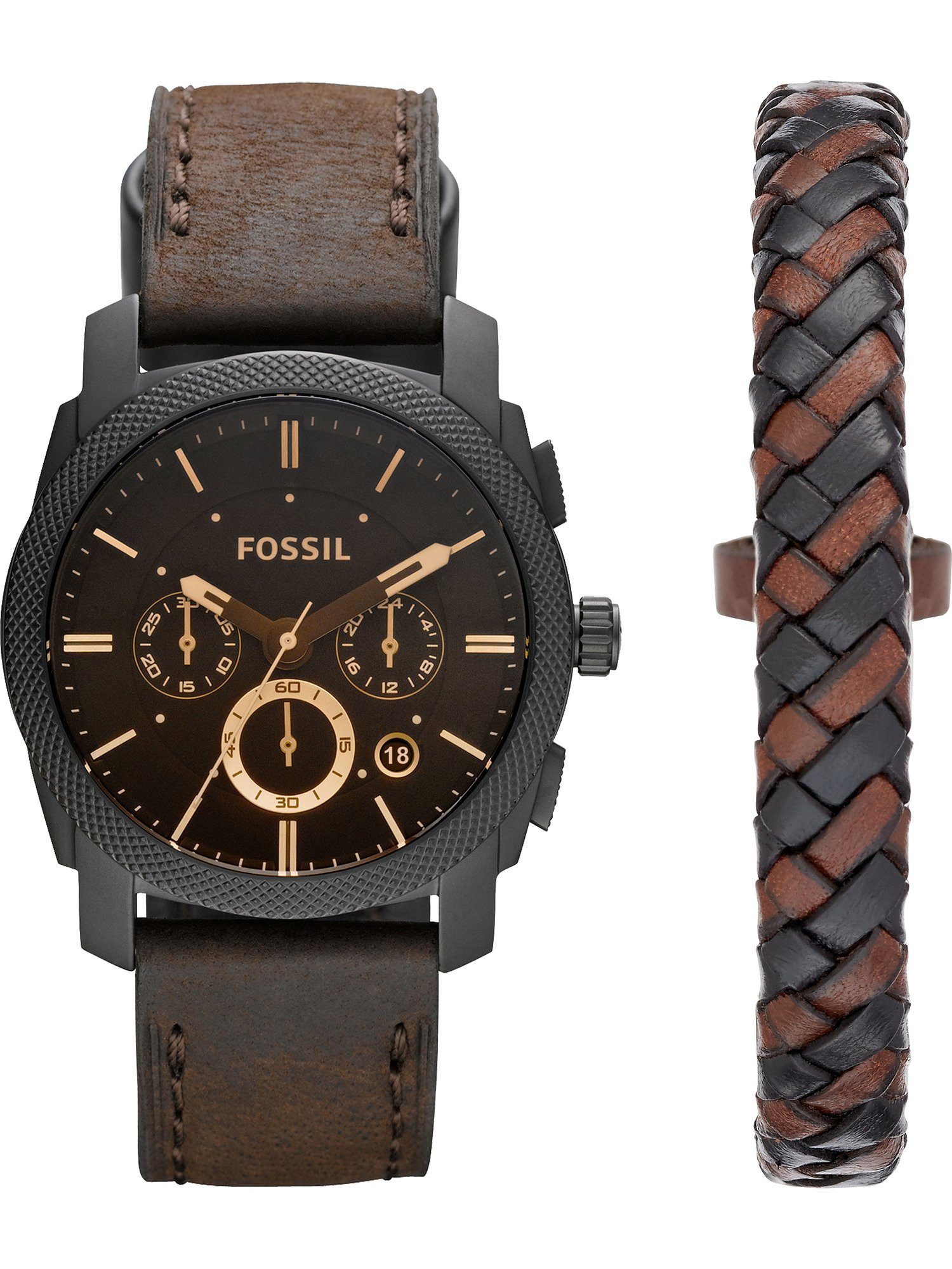 Quarzuhr Fossil Herren-Uhren-Sets Analog Quarz