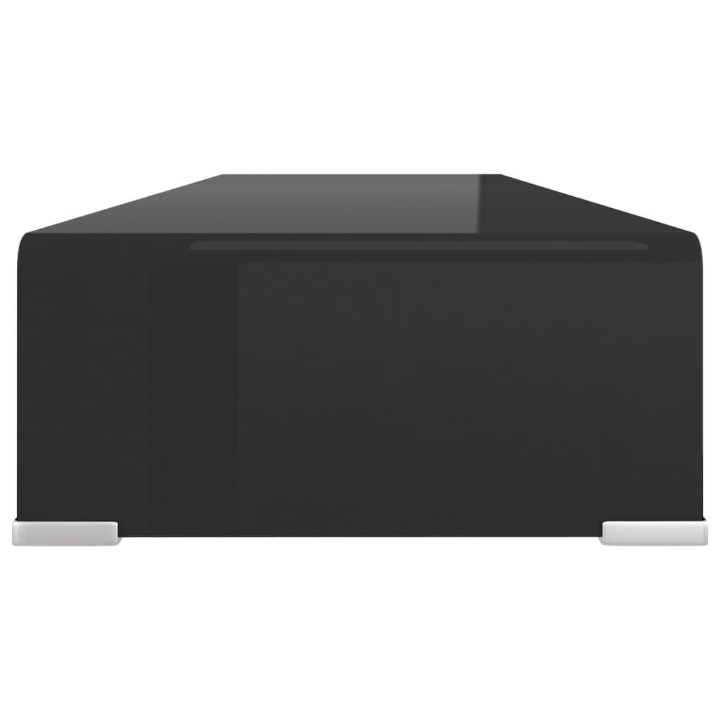 Schwarz furnicato Glas TV-Tisch/Bildschirmerhöhung TV-Schrank 90x30x13 cm