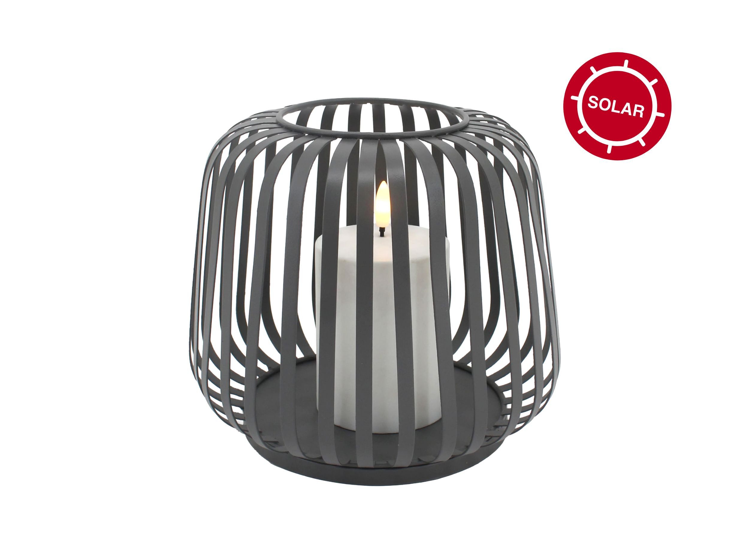 LC Home LED-Kerze Candela Lights Solar Laterne Cottage Metal mit LED Kerze Outdoor (1-tlg)