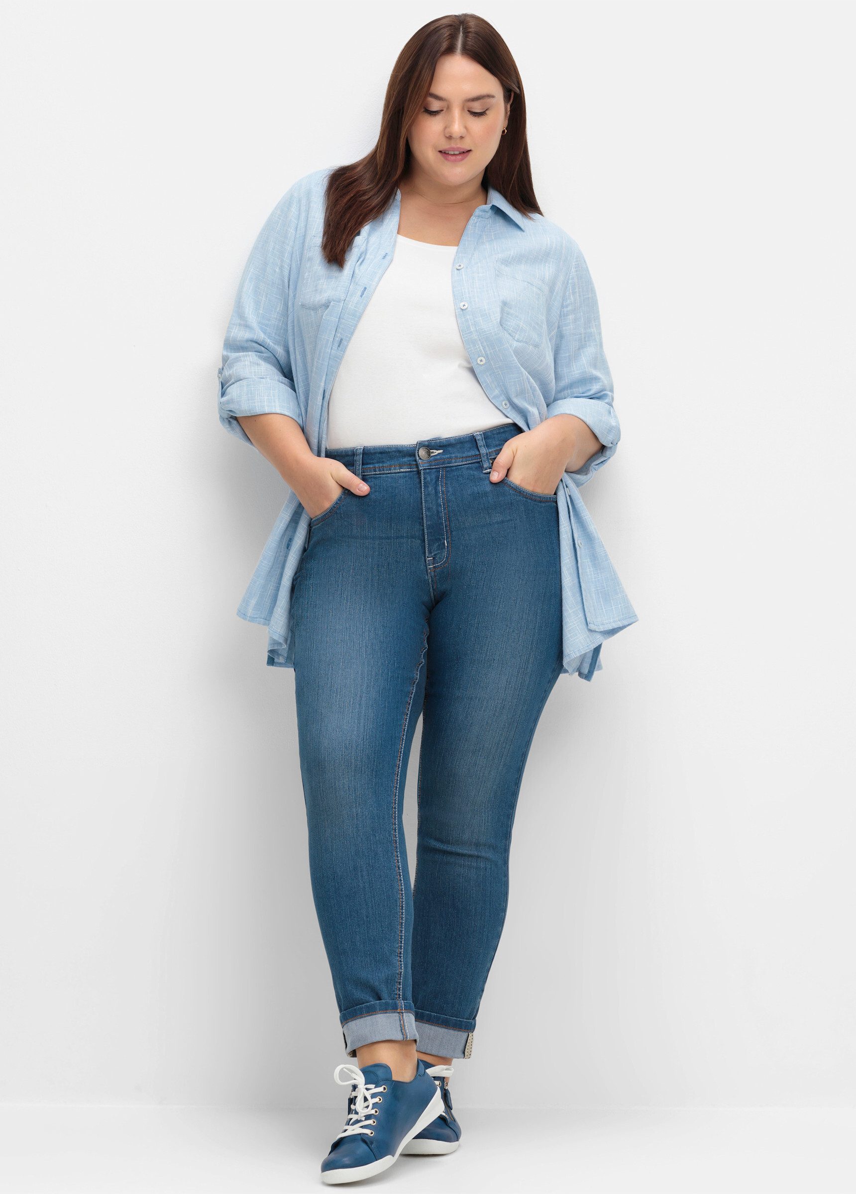 Sheego Klassische Bluse Hemdbluse günstig online kaufen