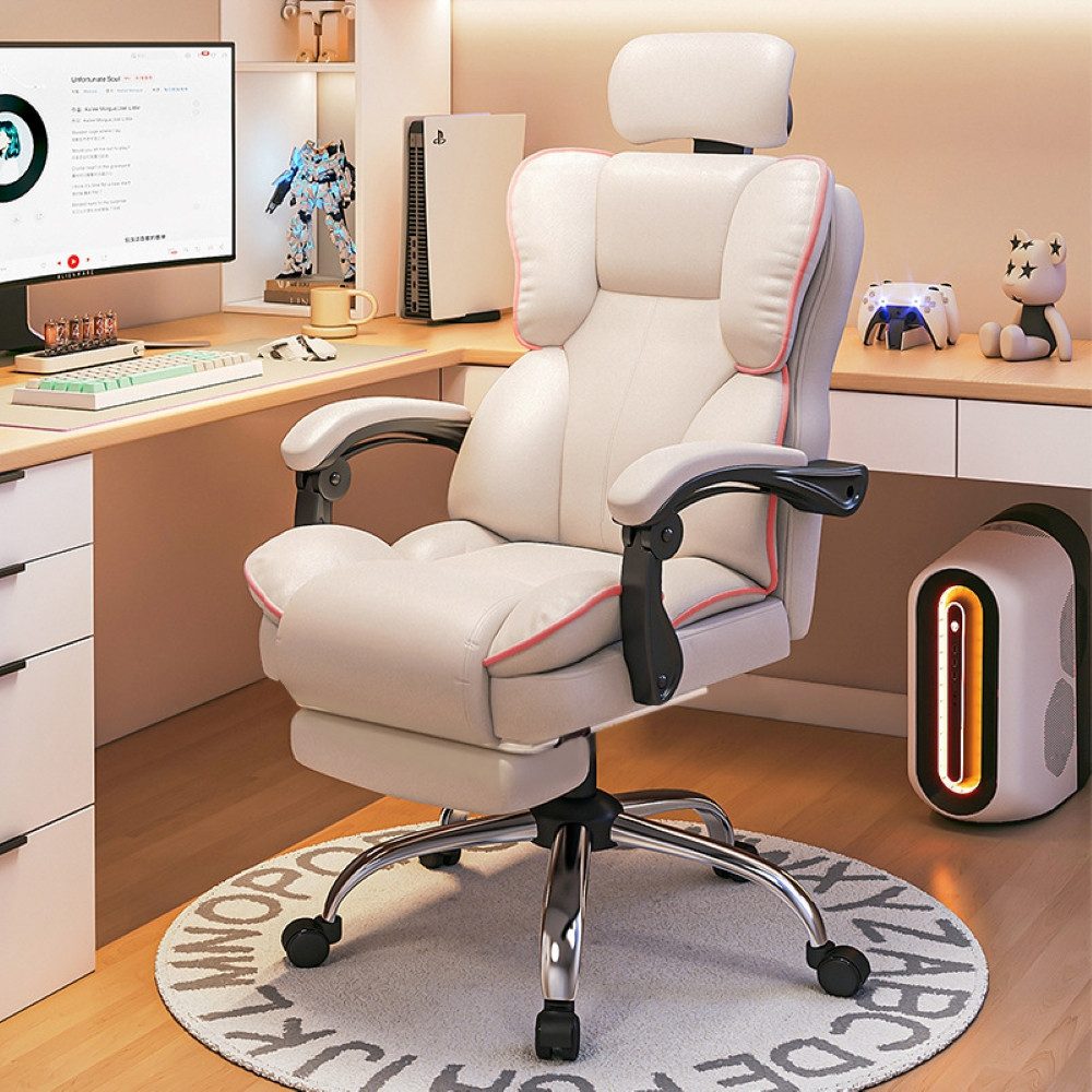 HDHNBA Chefsessel mit Fußstütze, höhenverstellbar und neigbar, Hochrücken Bürostuhl (1 St), mit Kopfstütze für das Home-Office