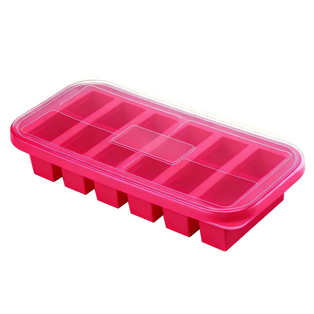 JASLIFE Eiswürfelform Silikon-Gefrierbehälter mit Deckel, Portionierer für Suppe & Soßen, (6-tlg)