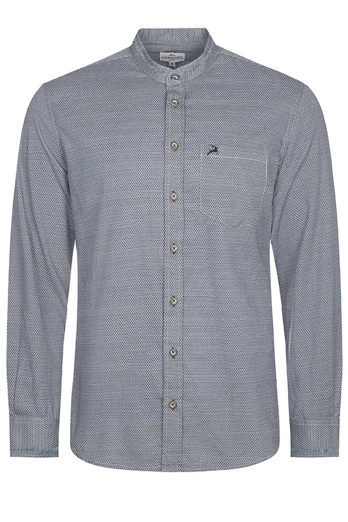 Maddox Trachtenhemd MADDOX Herren Trachtenhemd - Hemd-111, Blau - Bau