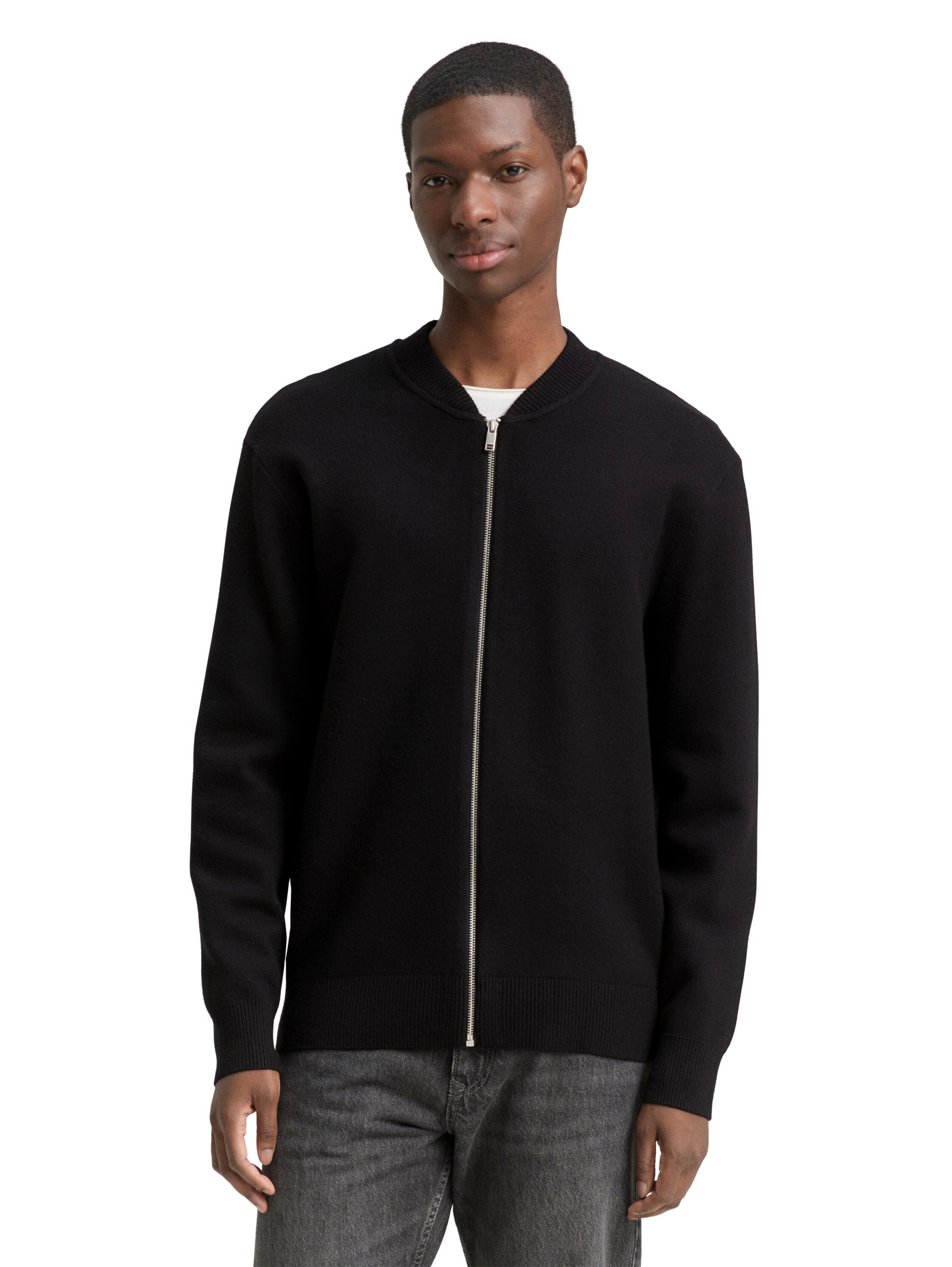 TOM TAILOR Denim Strickpullover mit Rippbündchen günstig online kaufen