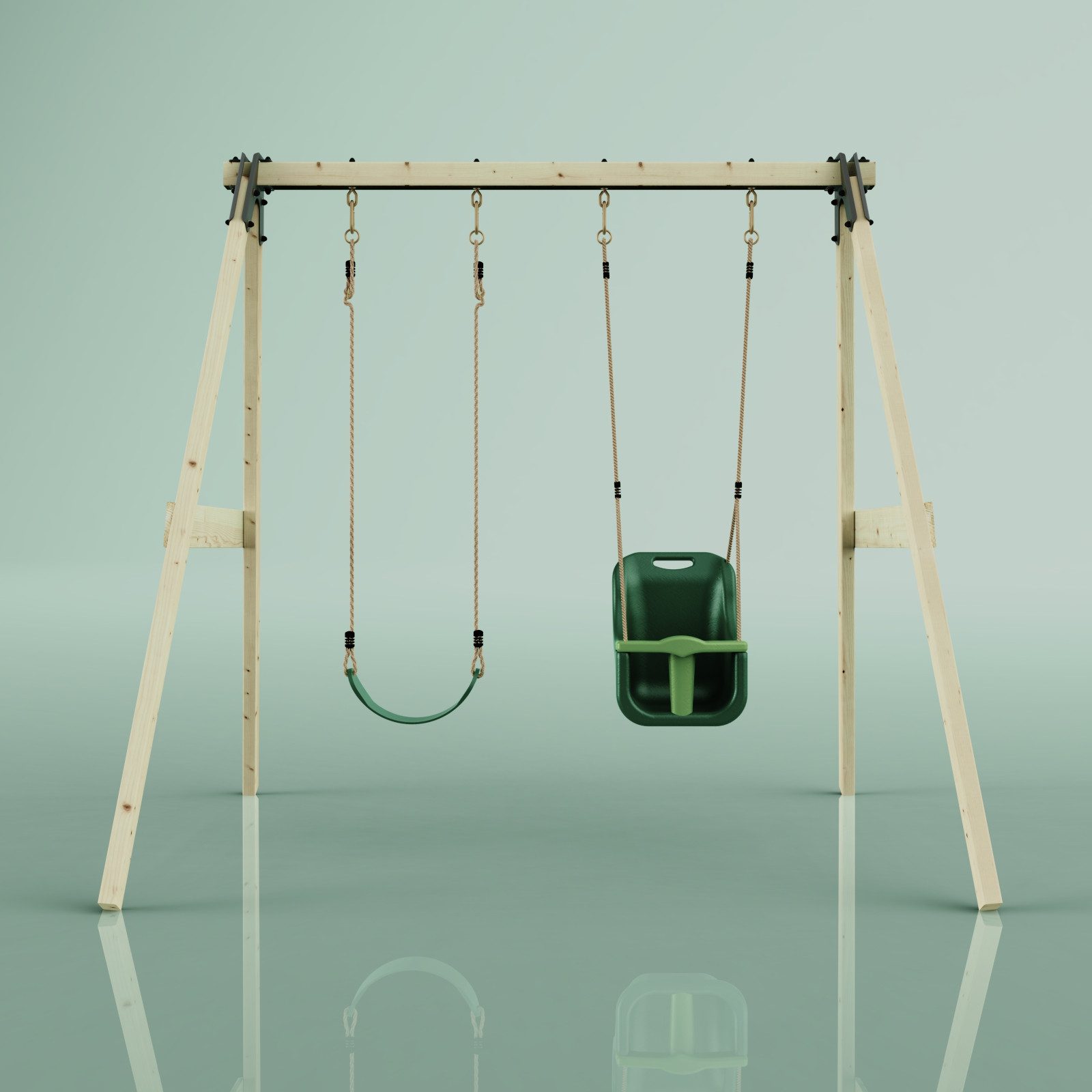 OutdoorToys Schaukelkombination Schaukel Lilie, aus Holz in Dunkelgrün