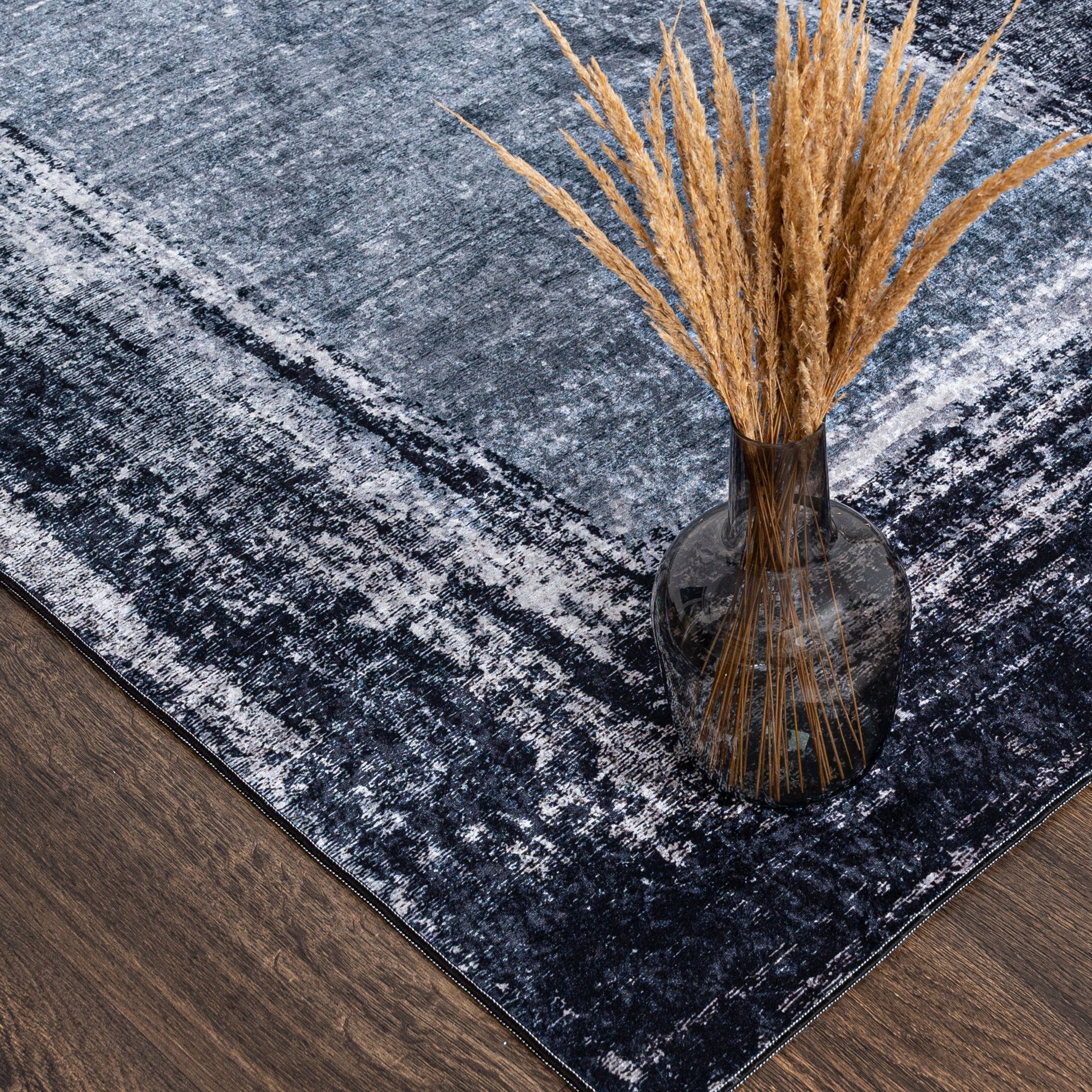 Mazovia Designteppich Modern Teppich für Wohnzimmer, Schlafzimmer, Esszimmer, 80 x 150 cm, Kurflor, Waschbar in Waschmaschine, Höhe 5 mm, Rutschfest – Bild 3 von 5