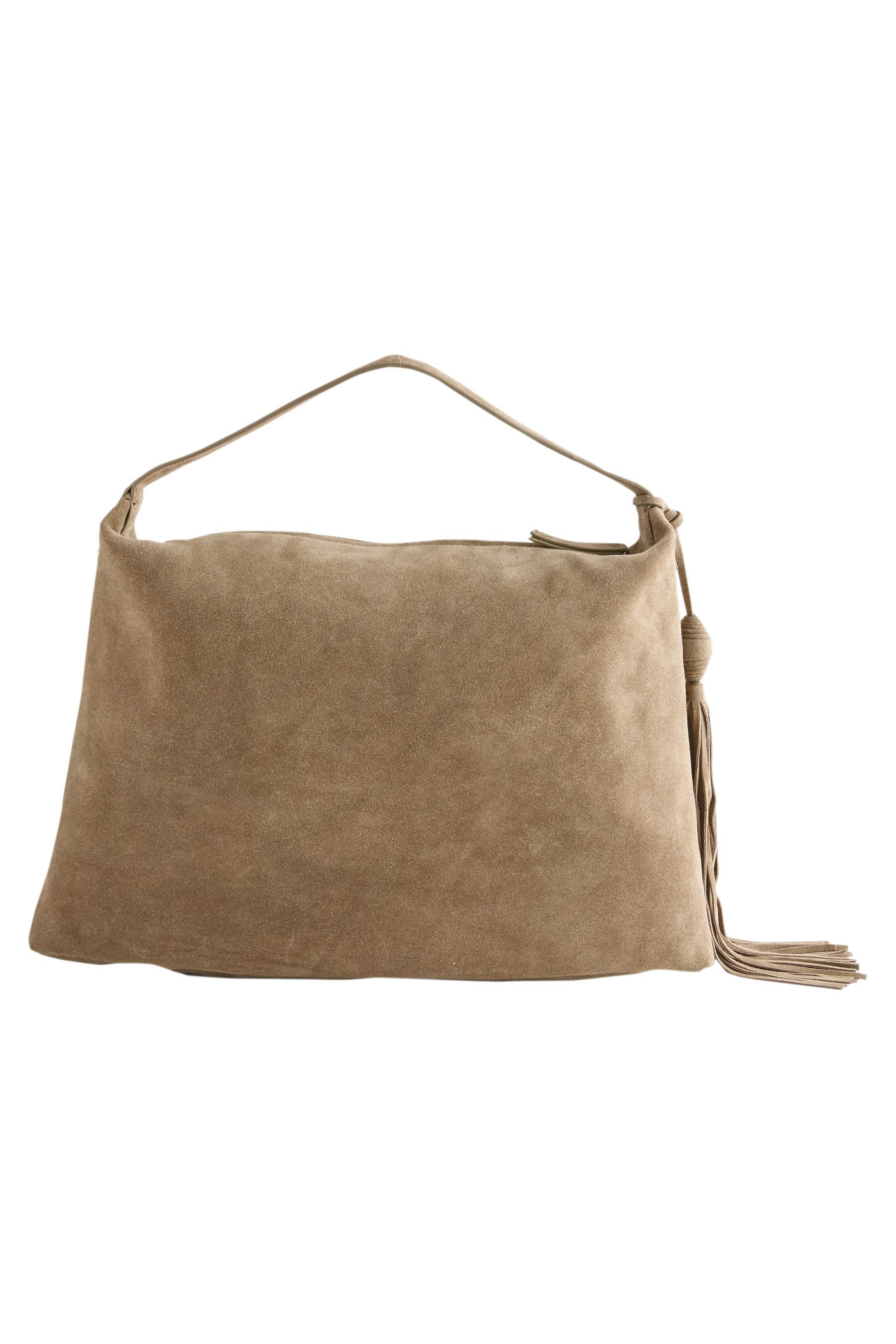 Next Schultertasche Schultertasche aus Veloursleder mit Fransen (1-tlg)
