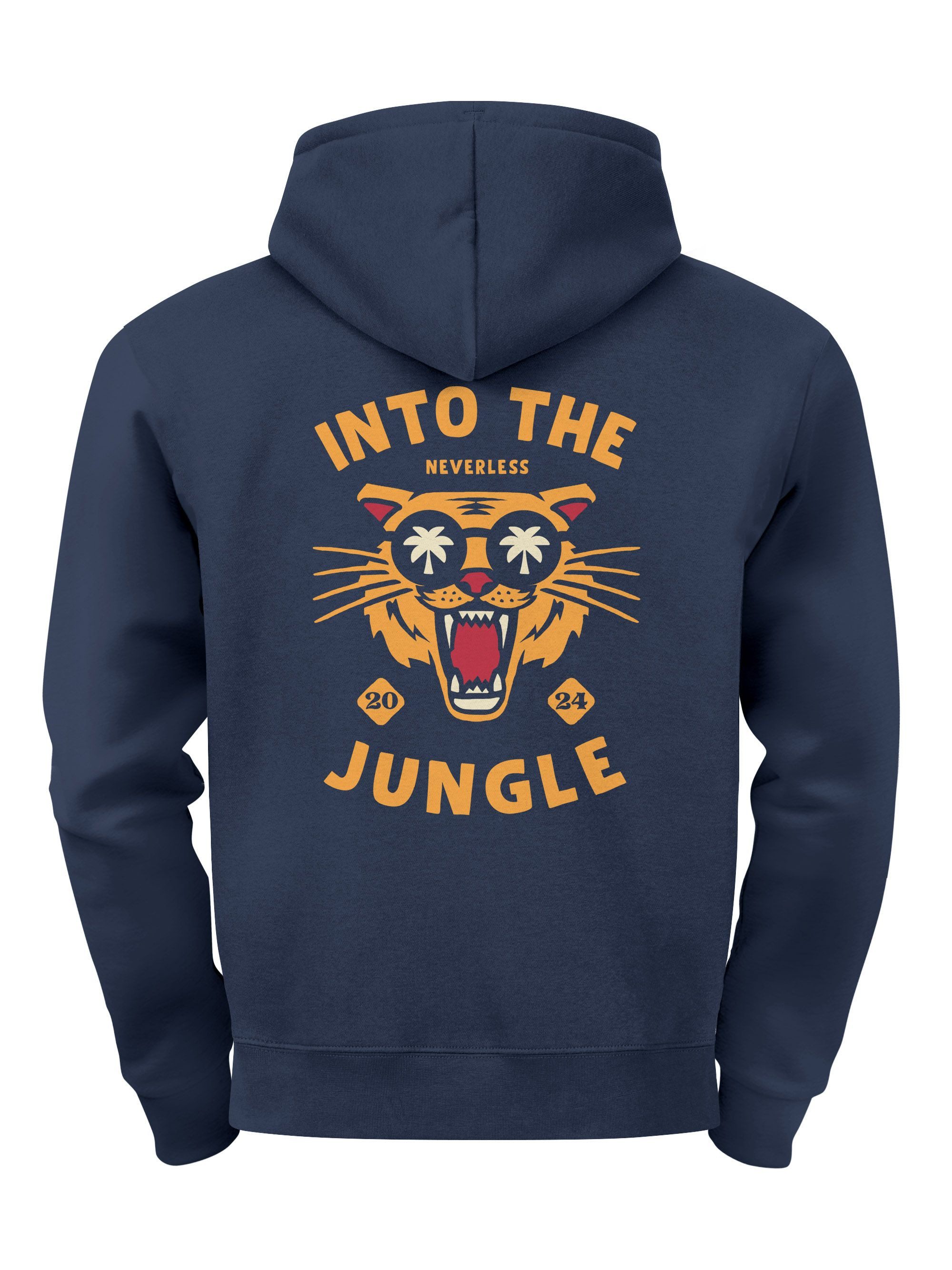 Hoodie Herren Hoodie Into the Jungle, Kapuzensweatshirt mit Tiger Print und