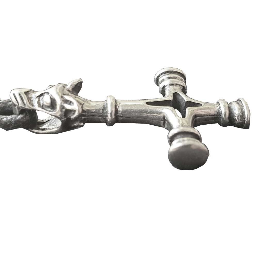 HOPLO Kettenanhänger Isländisches Wolkskreuz Anhänger Schmuck Zinn 40x25mm mit Schnur