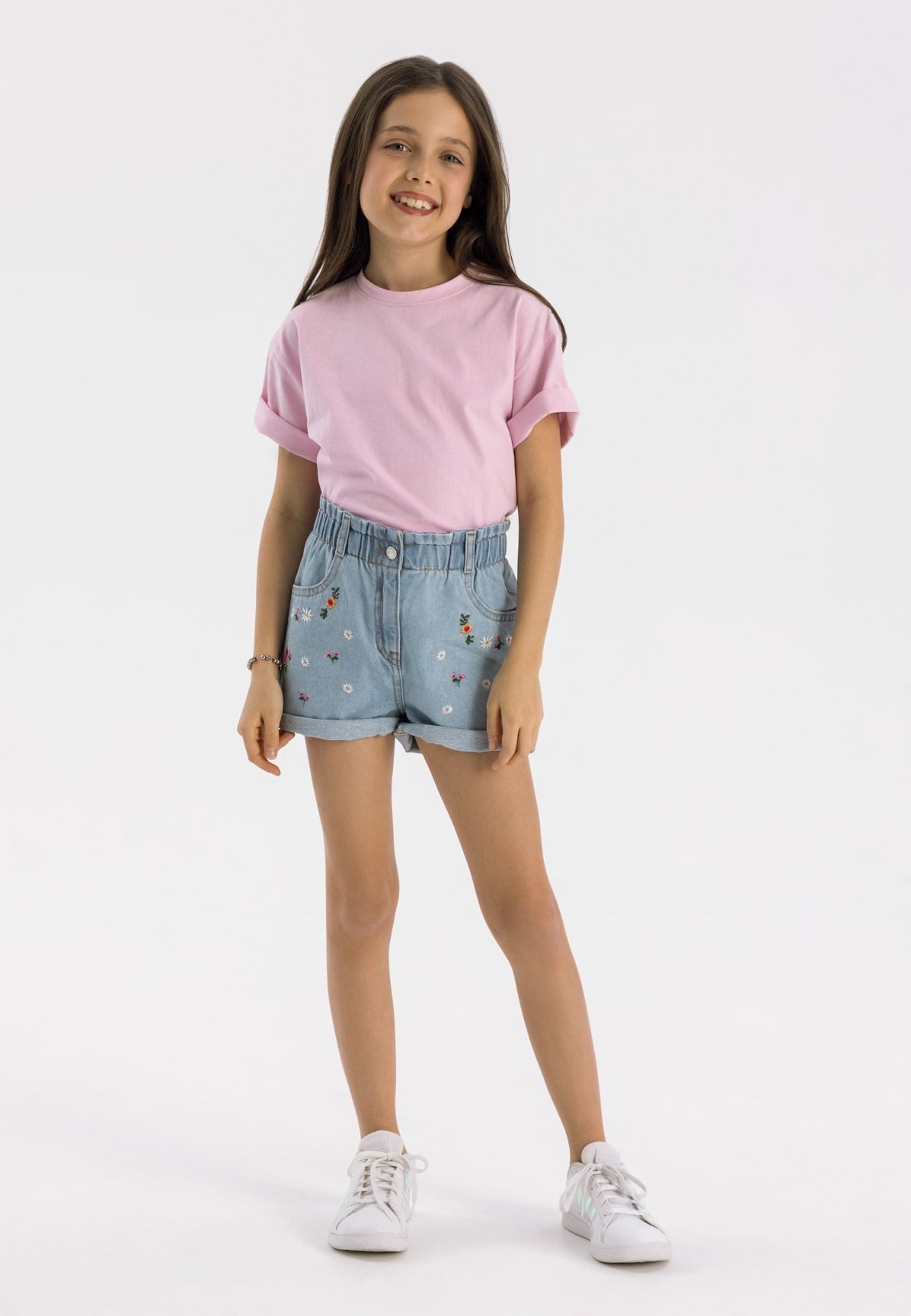 MINOTI Jeansshorts Denim-Shorts mit Stickerei (9m-8y)