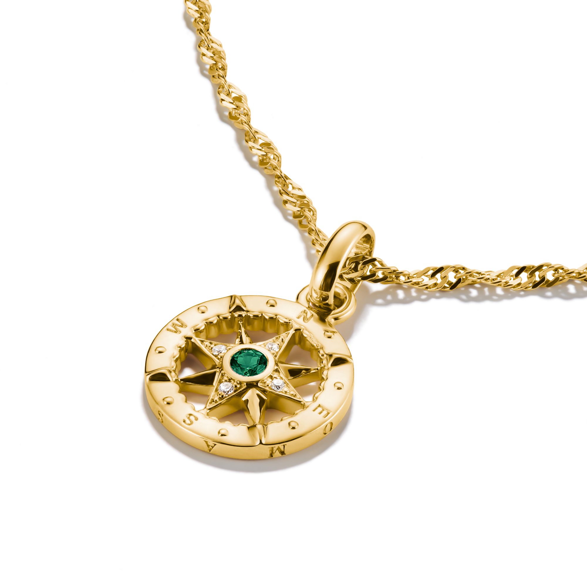 THOMAS SABO Charm-Einhänger Kompass-Optik, Schmuck-Anhänger für Charm-Armband - Connect, mit Glas-Keramik Stein