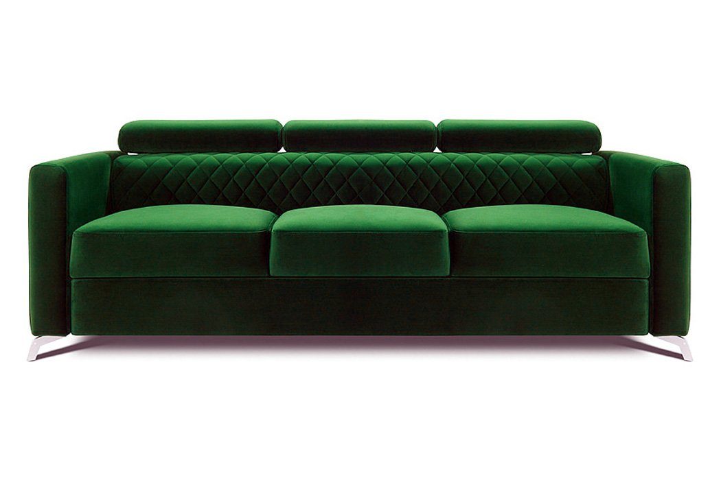 JVmoebel Sofa, Couch Design Polster Modern Textil Stoff Sofa 3 Sitzer Dreisitzer Grün