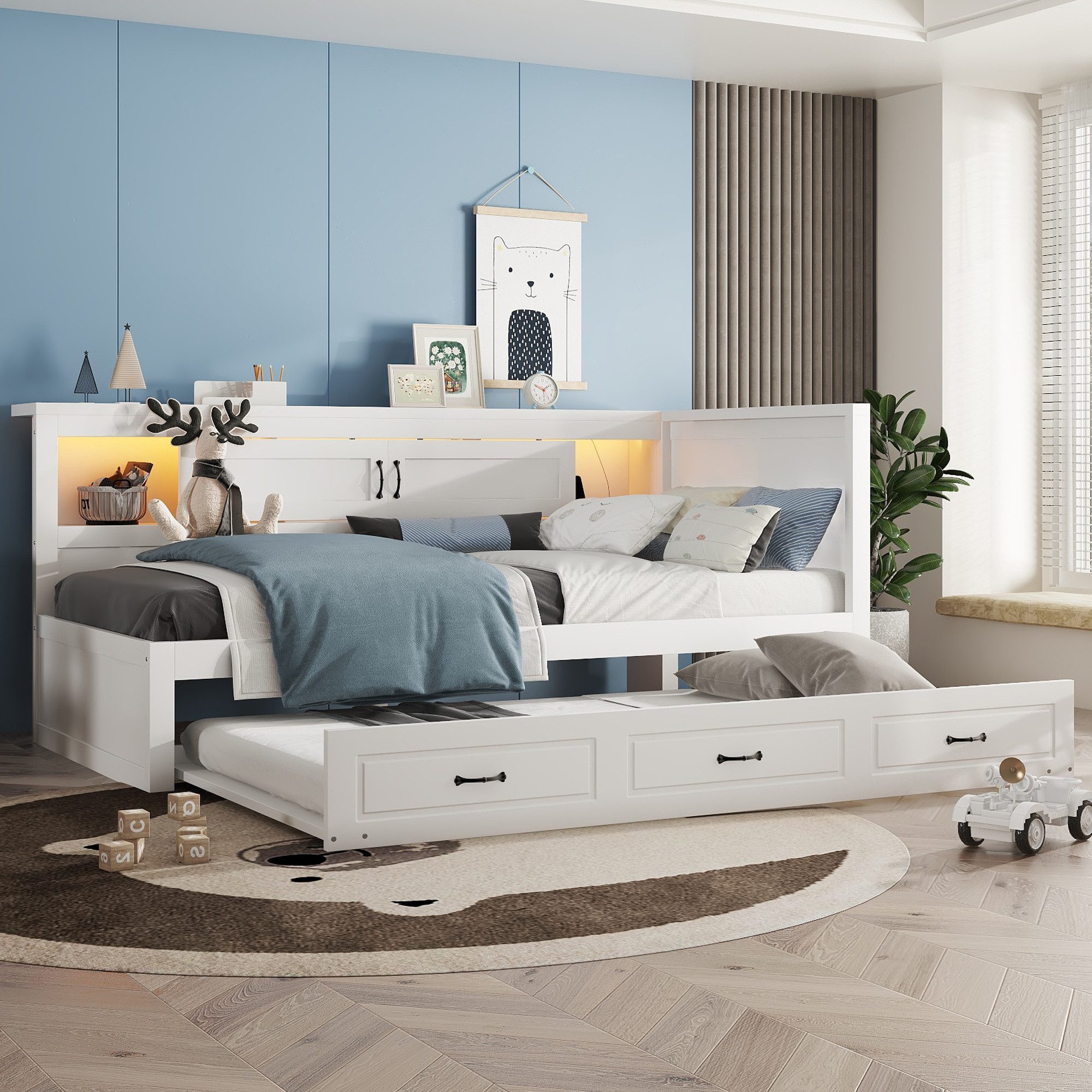 Merax Daybett 90x200cm mit Ausziehbett 90x190cm, günstig online kaufen
