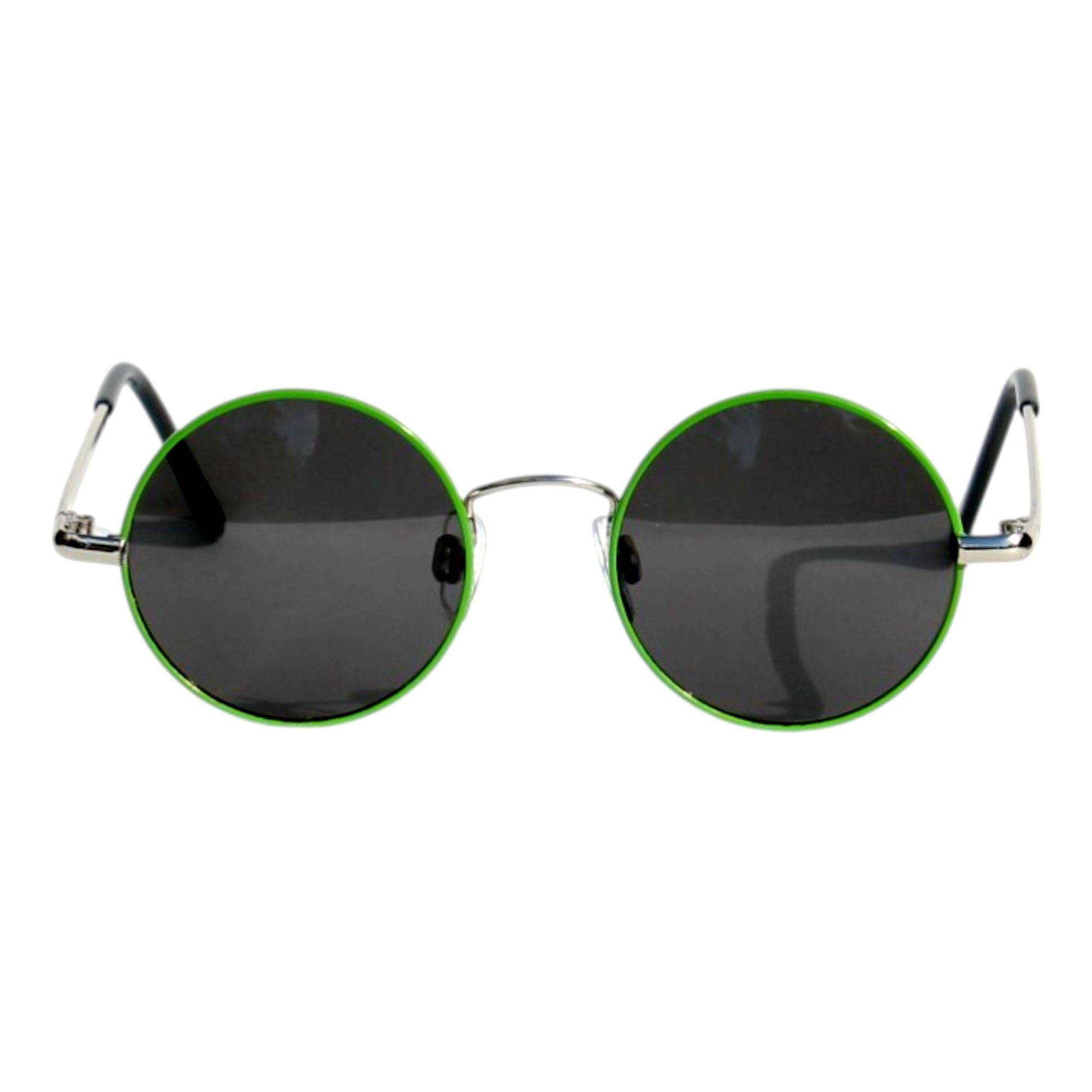 Rennec Sonnenbrille Kinder Brille Rund UV400 Schwarz Polarisiert mit Brillenbeutel Nickelbrille Jungen Mädchen, 5 bis 9 Jahren, Linsen Schwarz Getönt