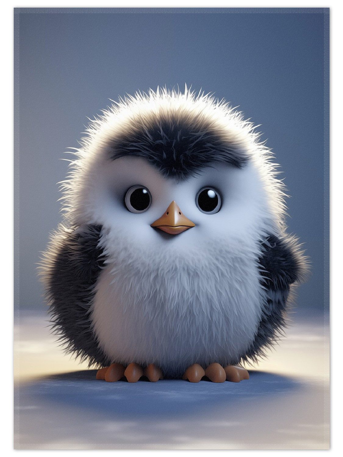 Wallario Teppich Flauschiger Pinguin, rechteckig, rutschfest günstig online kaufen