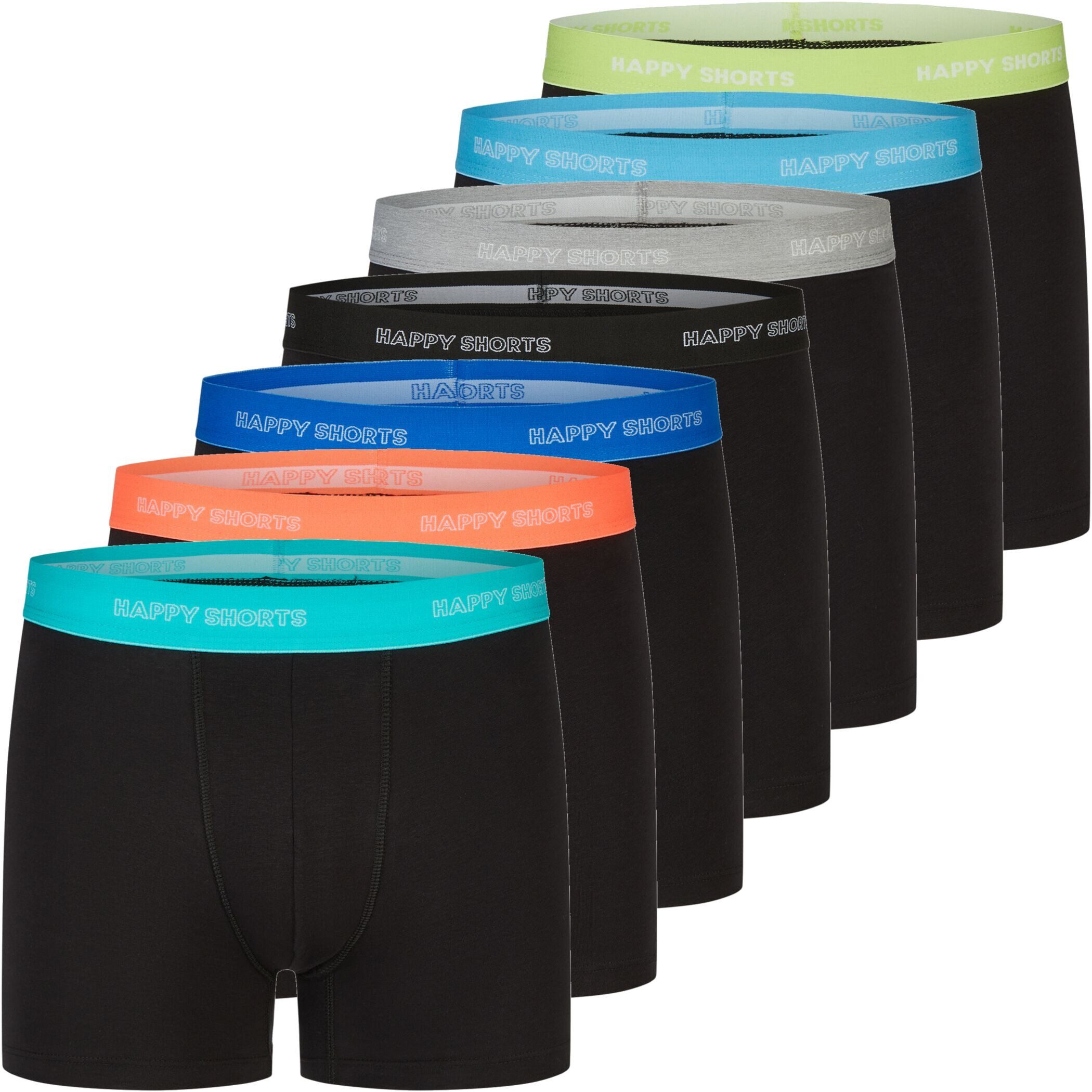 HAPPY SHORTS Boxershorts 7 Stück Happy Shorts Jersey Trunk Herren Boxershort Pants Boxer Weekly (1-St)
