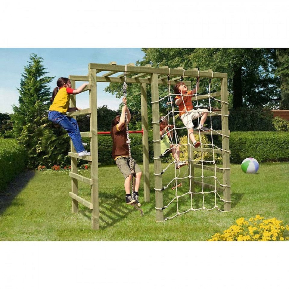 Klettergerüst Spielgerüst mit Kletternetz und Turnreck für Kinder Klettergerüst
