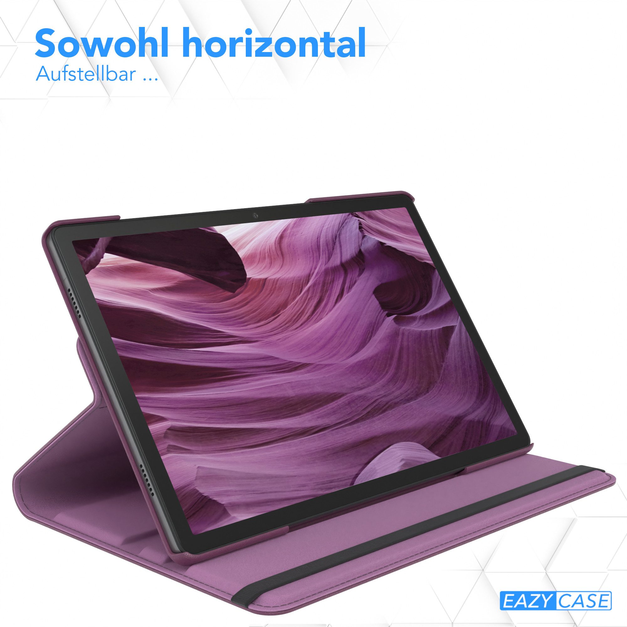 EAZY CASE Tablet-Hülle Rotation Case für Galaxy Tab A9 Plus Rotationcase 11 Zoll, Tablet-Hülle Bookstyle Case Fullcover Schutz Tasche Stehfunktion Lila – Bild 4 von 5