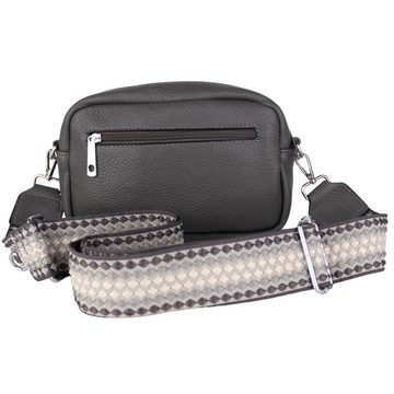 MIRROSI Umhängetasche Damen, Veganleder Crossbody, Schultertasche (24x17x7 cm (BxHxT), gemusterten & verstellbaren Schulterriemen