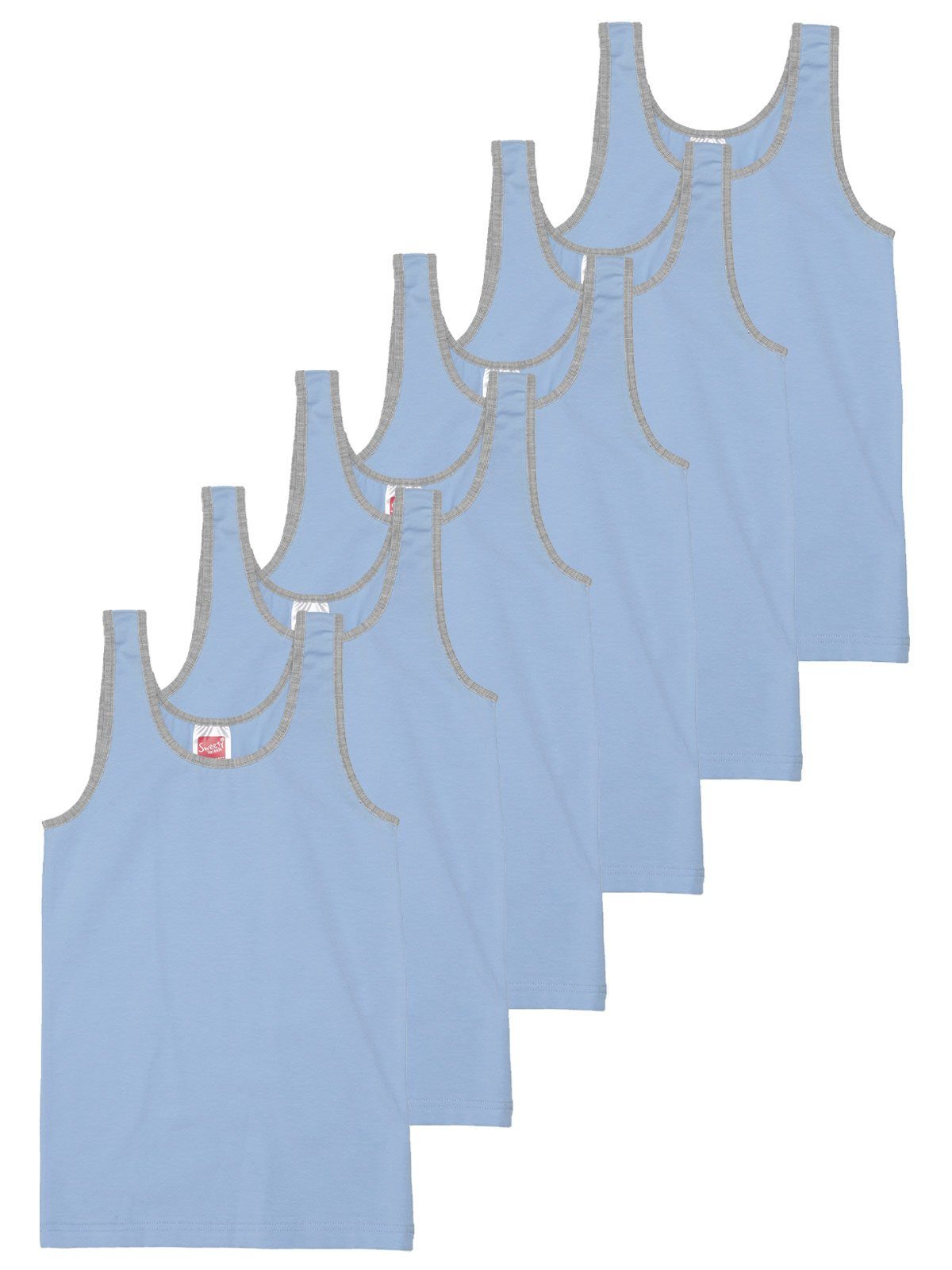 Sweety for Kids Unterhemd 6er Sparpack Mädchen Unterhemd Single Jersey (Spar-Set, 6-St) hohe Markenqualität bleu