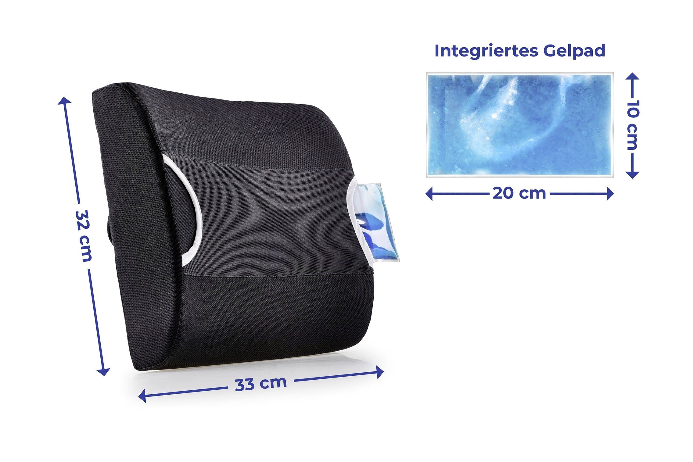 Rückenkissen integriertem mit Rückenstützkissen, Wärme-/Kältepad Maximex Kühlendes