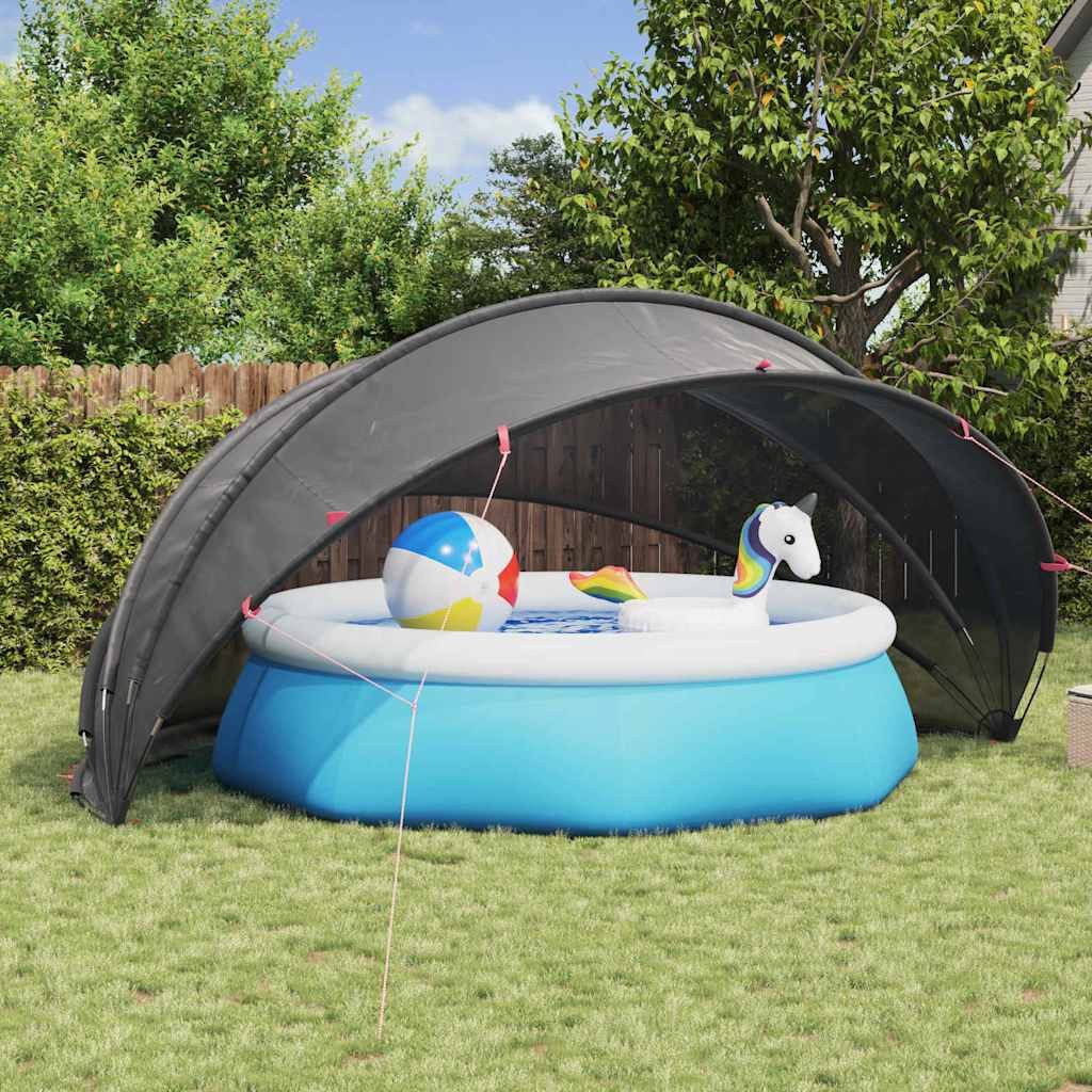 vidaXL Poolüberdachung, Pool-Dome Schwarz 500 x 500 x 236 cm