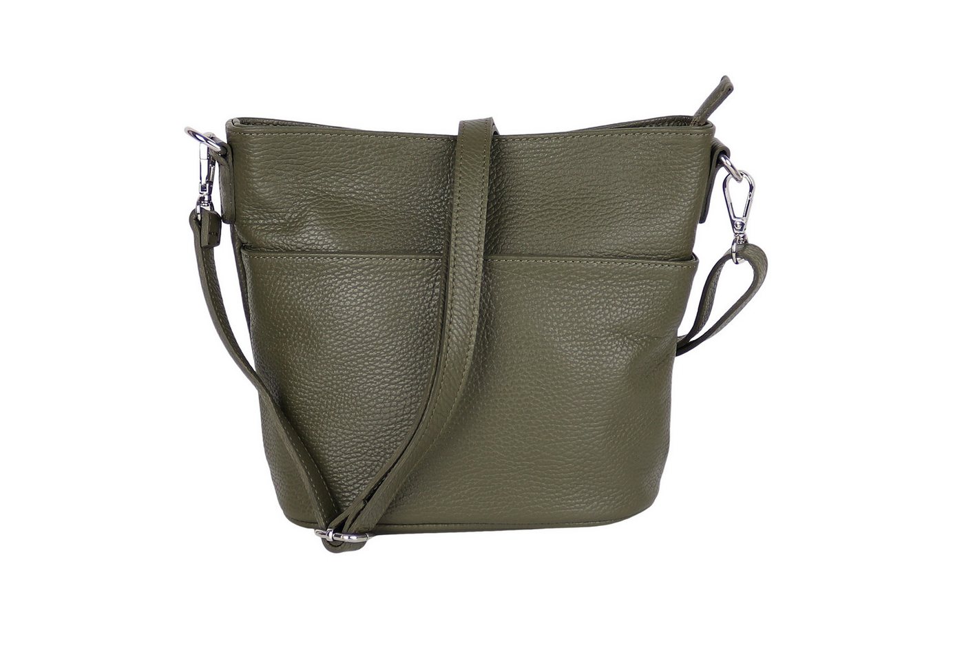 MIRROSI Umhängetasche Damen, Crossbody Bag, Echtleder Made in Italy (1 Tasche 2 Gurte oder Basic Version 1 Tasche 1 Gurt), 24x18x12cm (BXHXT)