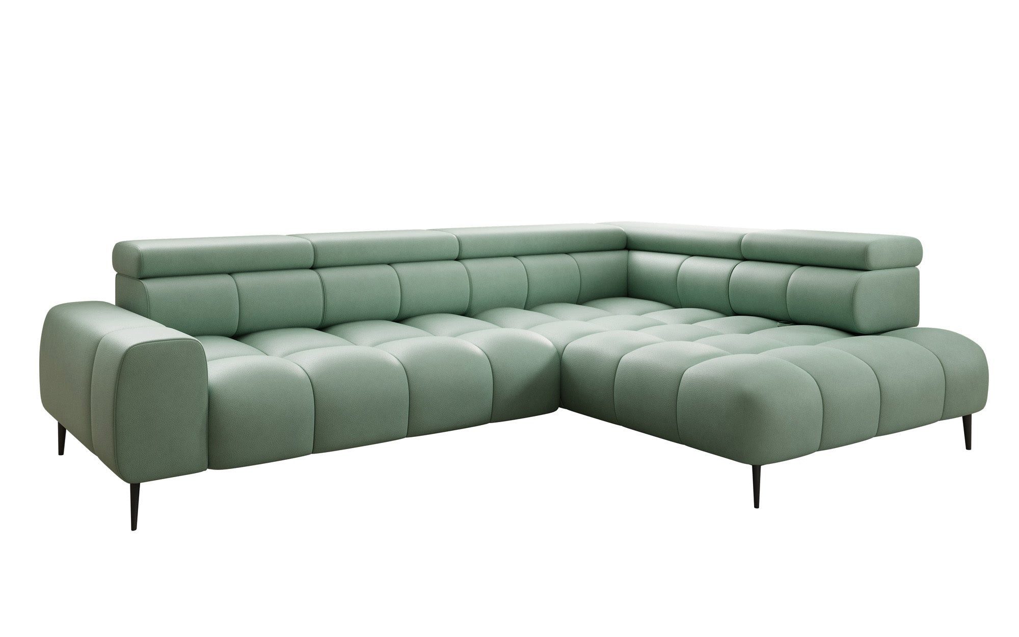 Luxusbetten24 Schlafsofa Designer Sofa Ceora L in Echtleder, mit elektrischer Schlaffunktion und verstellbarerer Rückenlehne