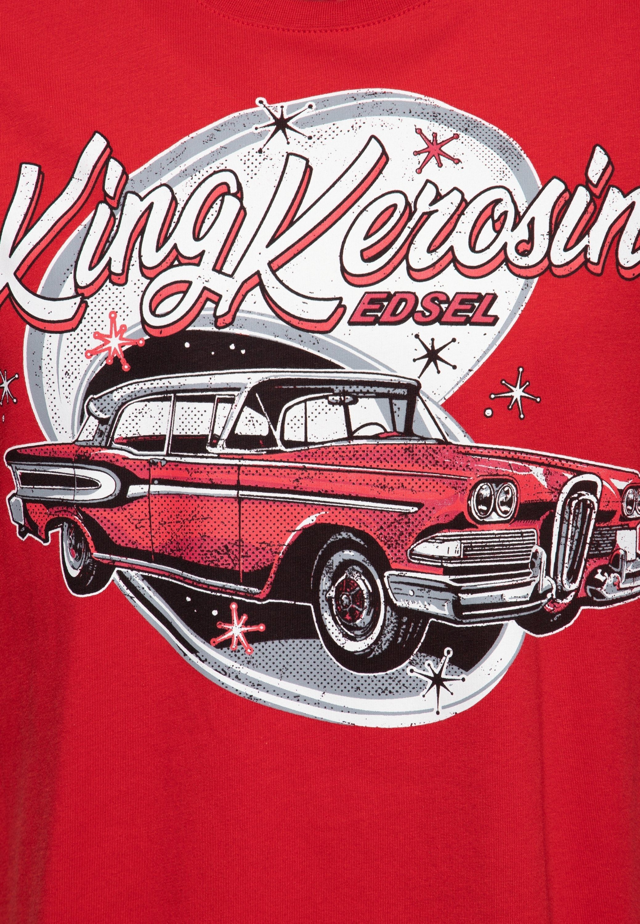 Edsel Print-Shirt - Classic KingKerosin Car mit Artwork rot