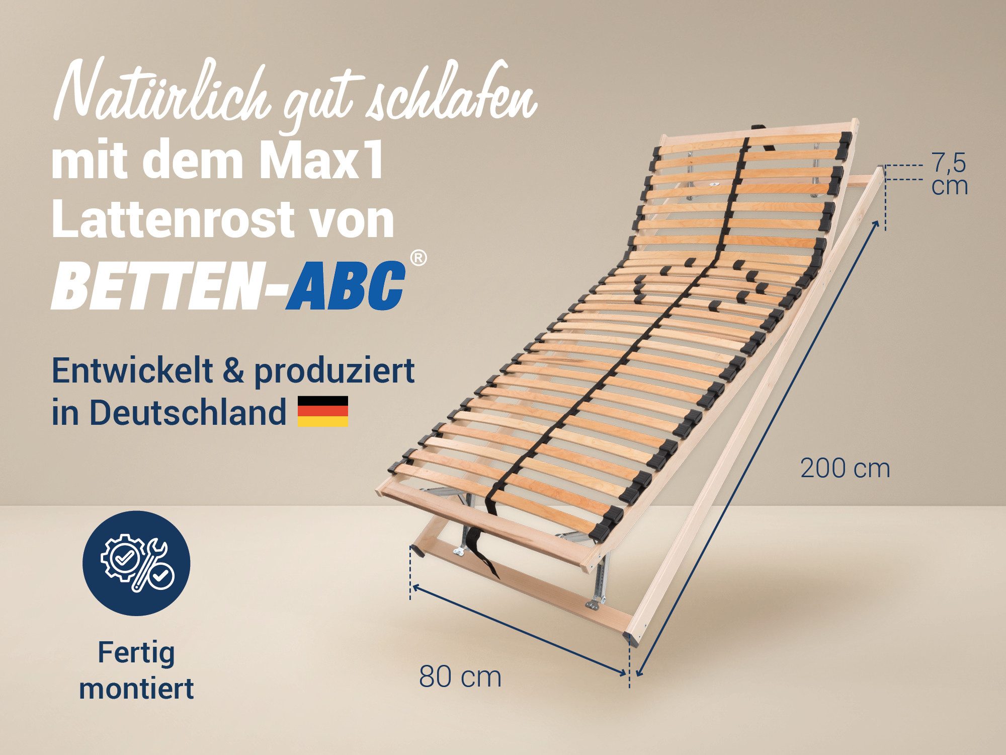 Lattenrost Max1 K+F Lattenrost - fertig montiert, Betten-ABC, Kopfteil Kopf- und Fußteilverstellung, Fußteil Kopf- und Fußteilverstellung, Kopf- und Fußteil verstellbar, besondere Langlebigkeit, stabil